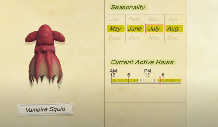 How to catch a Vampire Squid in Animal Crossing New Horizons