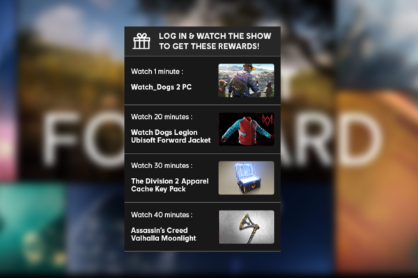 watch dogs 2 Ubisoft Forward Rewards gratuits