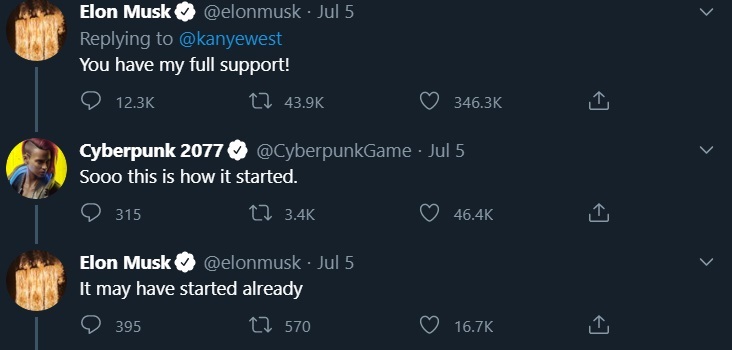 Cyberpunk 2077 Kanye West Elon Musk