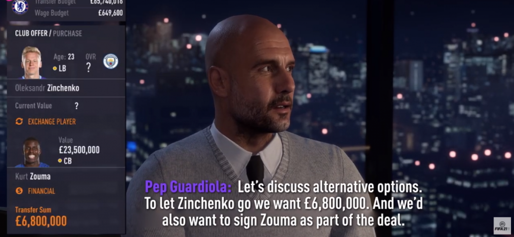 Prêt à acheter pour le système de transfert de mode carrière FIFA 21