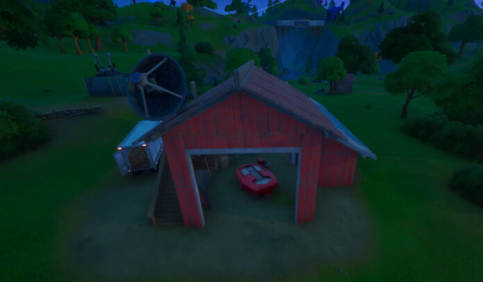 Emote as Tony Stark in the Stark Workshop Location in Fortnite