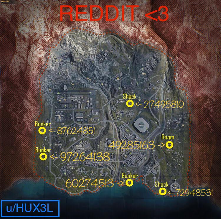 Codes-clés des emplacements du clavier Warzone
