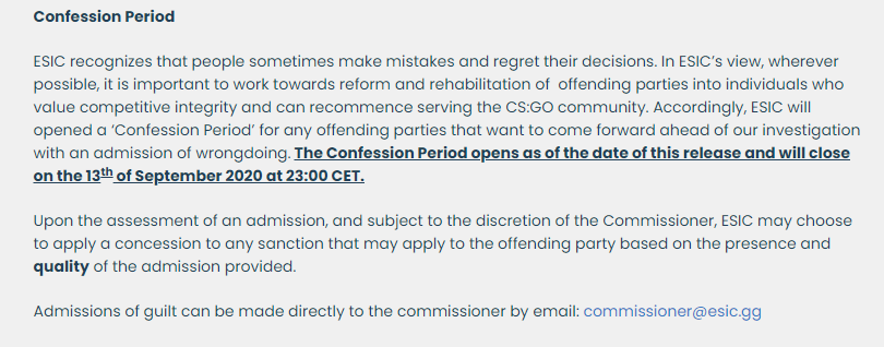 ESIC Confession period CS: GO spectator bug exploitent les entraîneurs