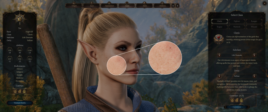 Création de personnage de Baldurs Gate Races photo réaliste