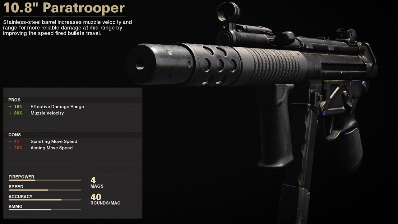 Meilleur chargement MP5 dans Call of Duty Cold War | Canon - Parachutiste de 10,8 "