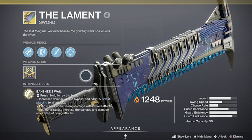 Comment obtenir l'épée exotique Lament dans Destiny 2 Beyond Light