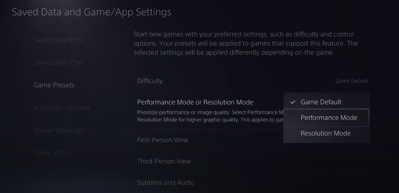 Mode Performance de Black Ops Cold War PS5