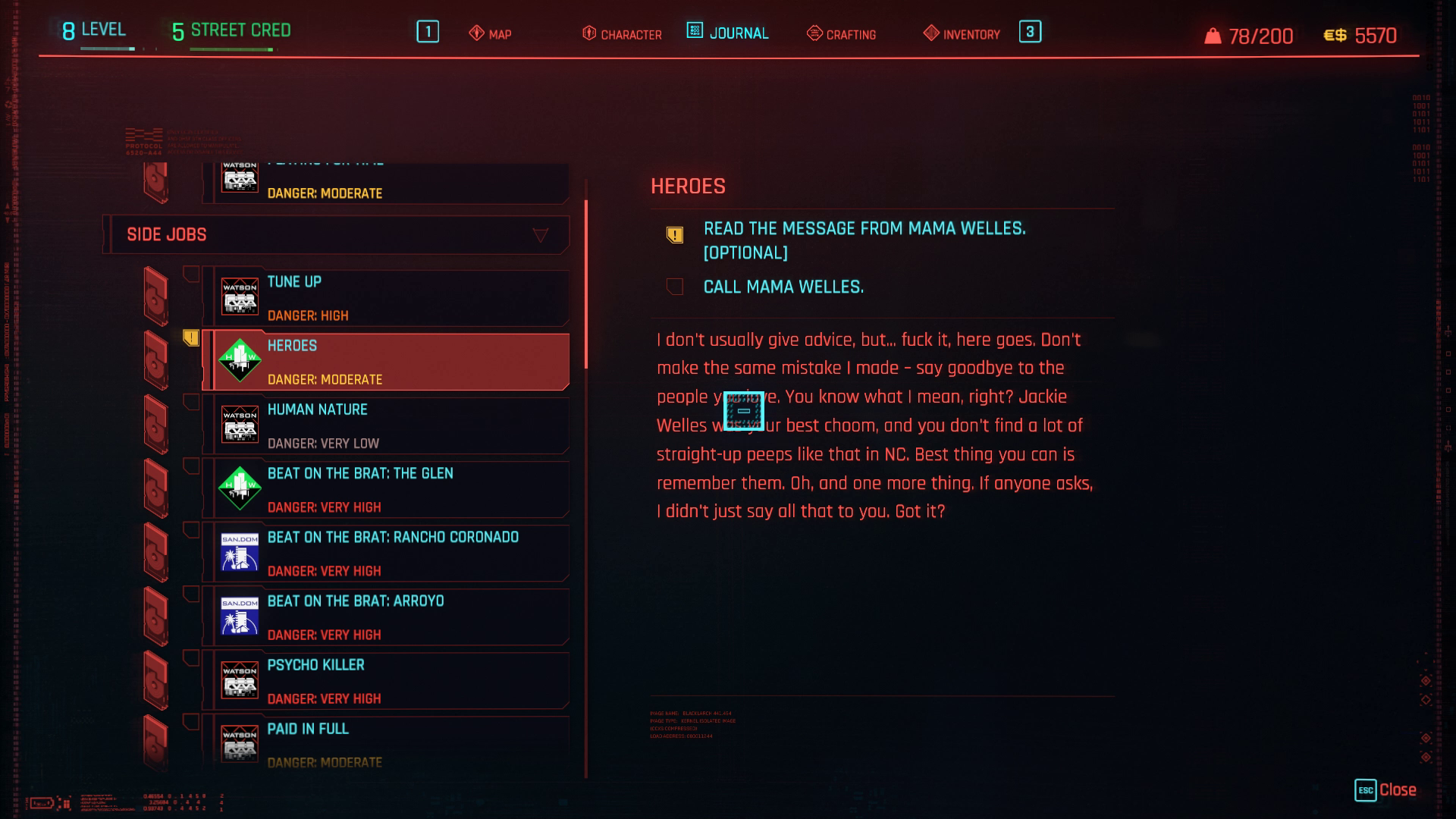 Cyberpunk 2077 Heroes Side Job