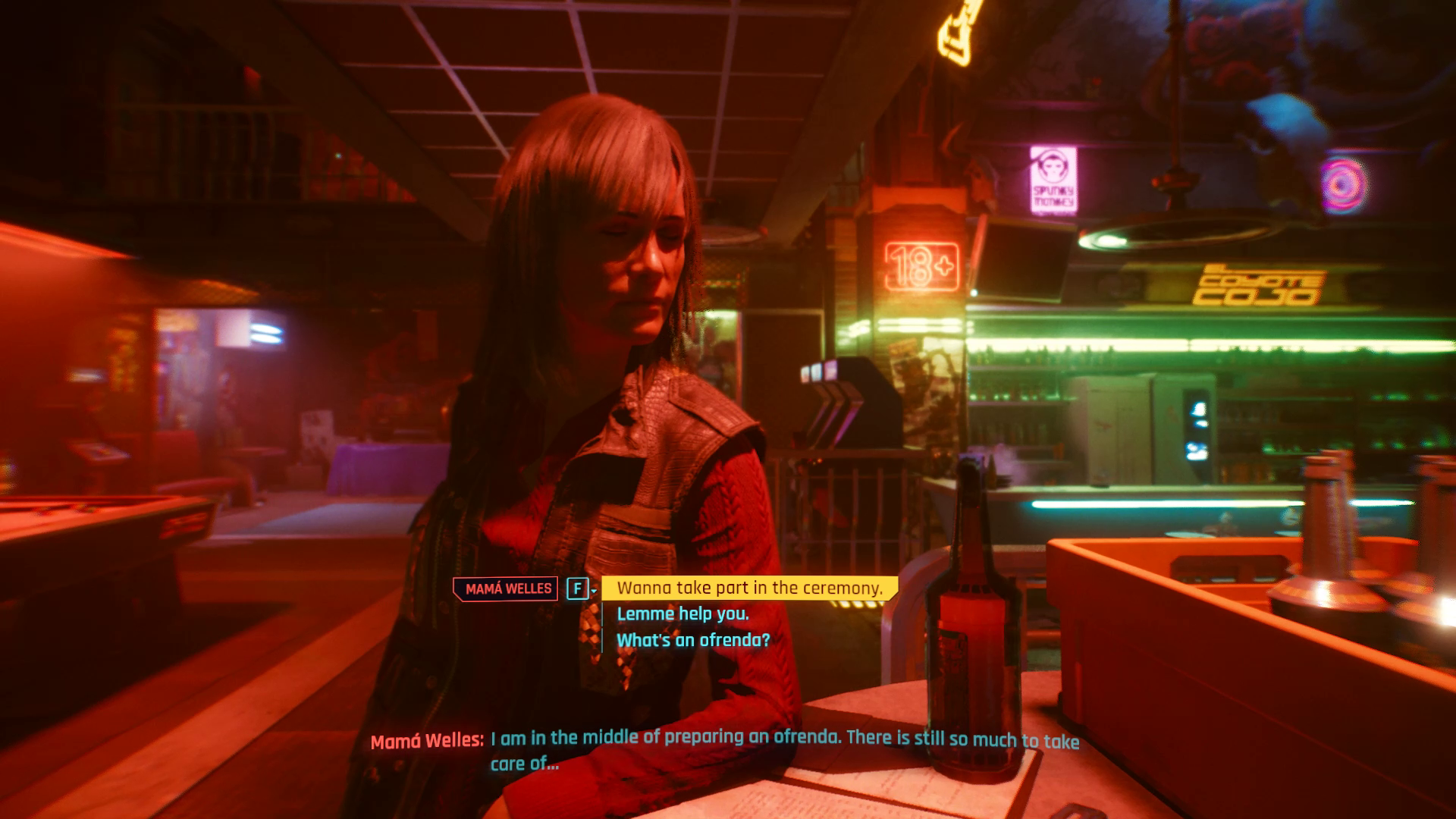 Cérémonie Cyberpunk 2077 Mama Welles