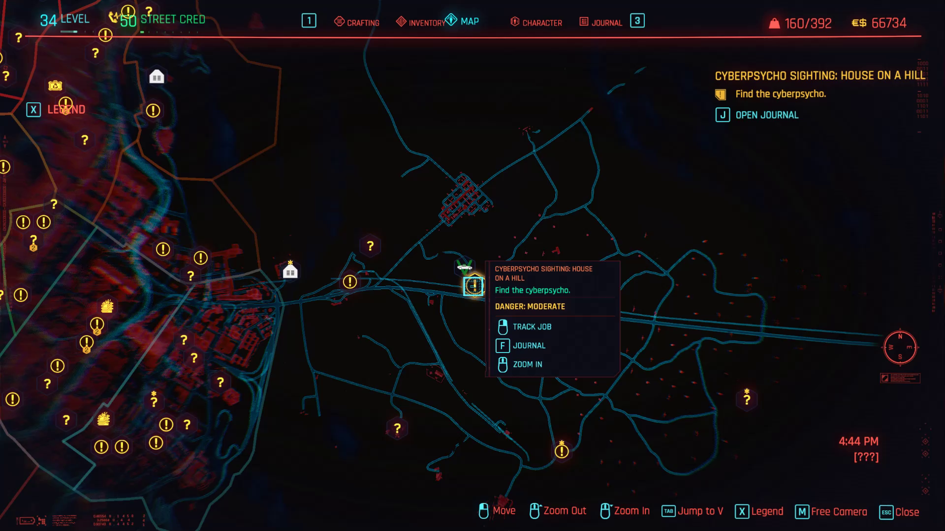 Maison Cyberpsycho sur une colline agrandie