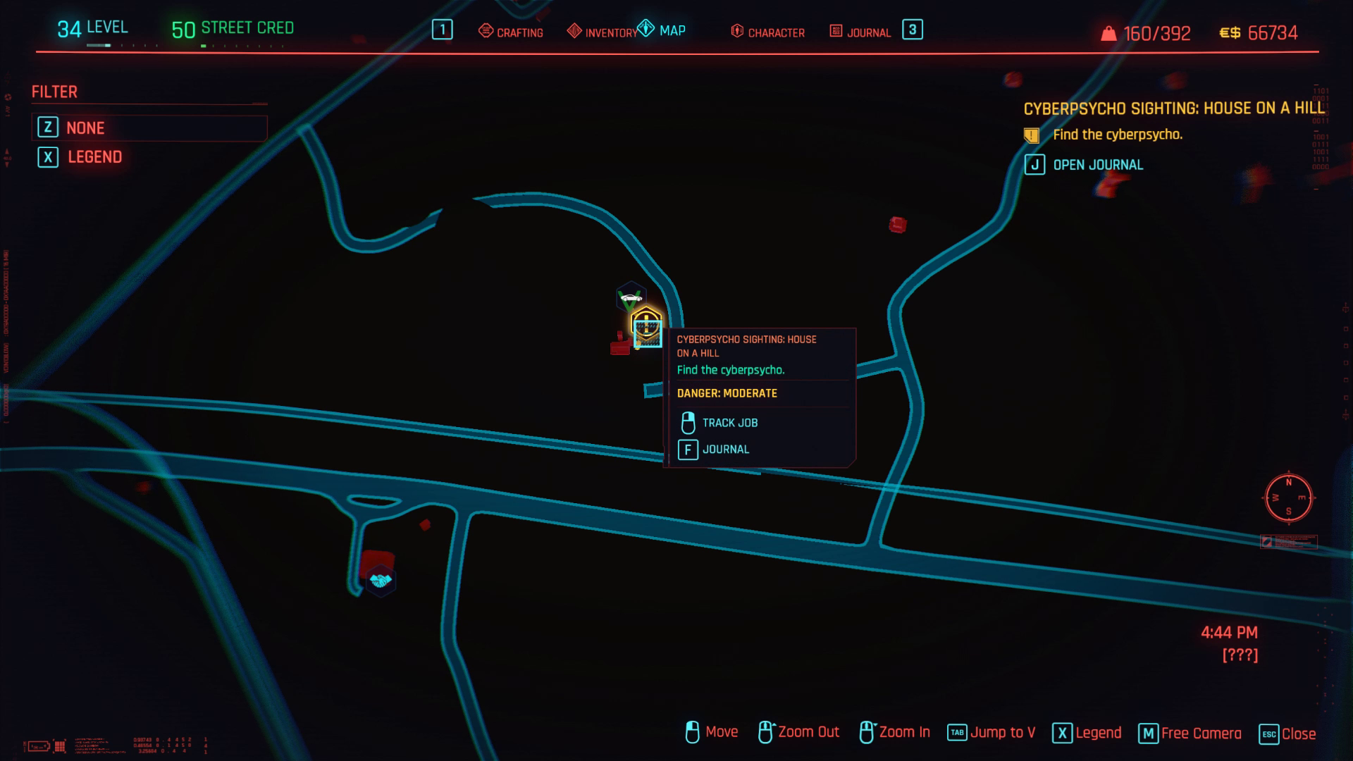 Maison Cyberpsycho sur une colline agrandie