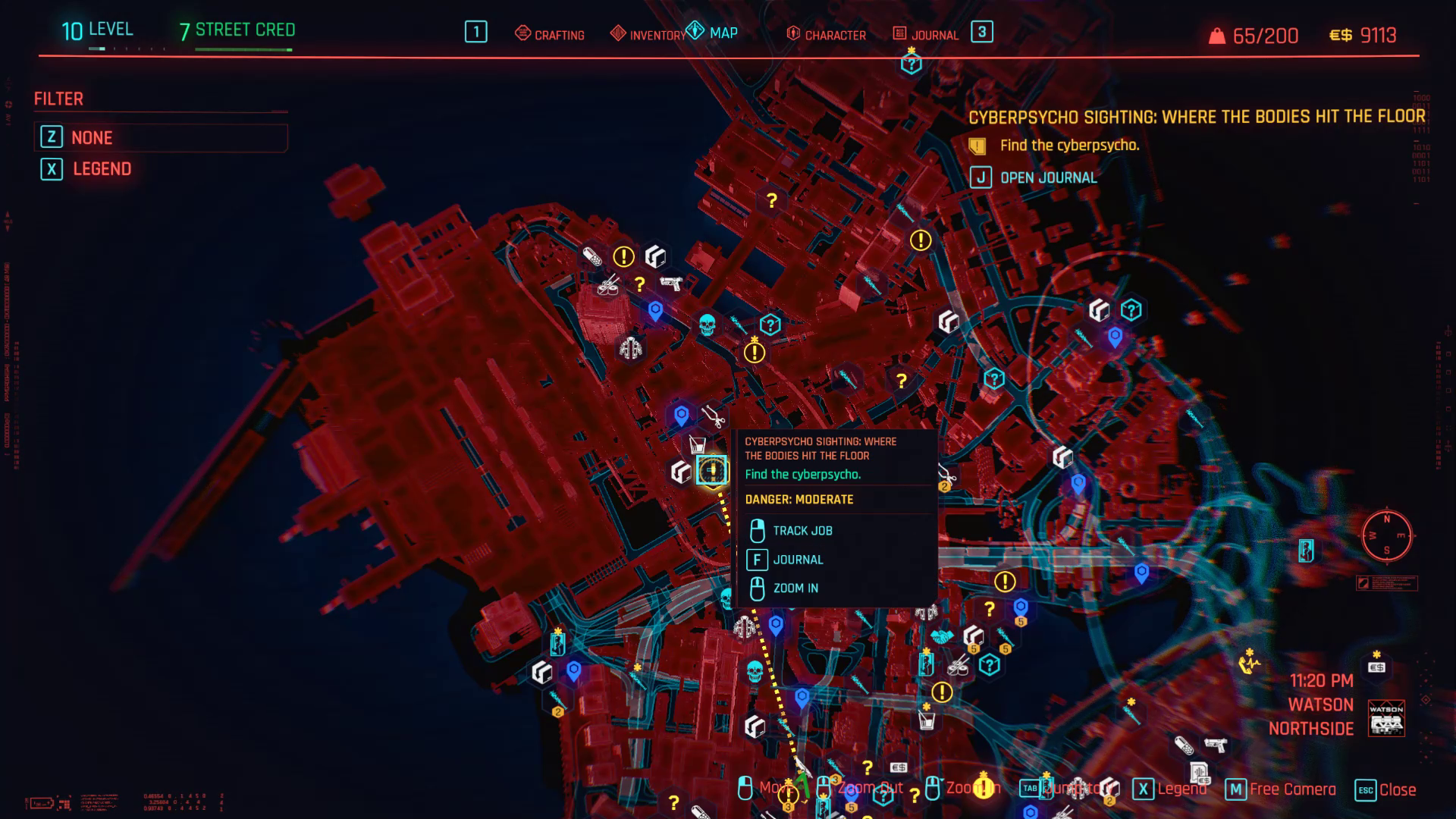 Cyberpsycho où les corps frappent le sol Zoom arrière