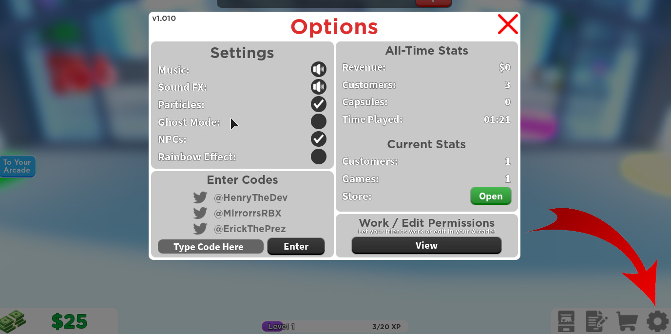 Comment utiliser les codes dans Arcade Empire (Roblox)
