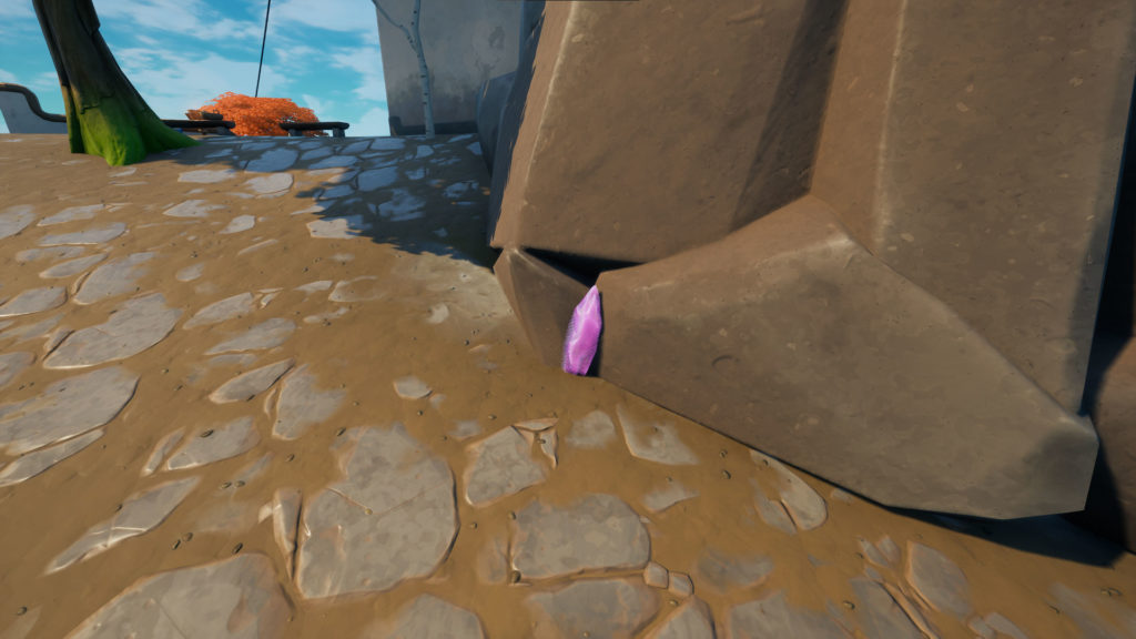 Où enfiler le déguisement et frapper trois cristaux résonnants dans Fortnite - Crystal Location 1