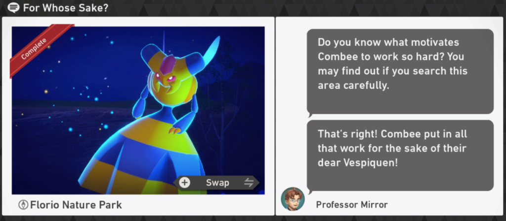 Nouveau Pokemon Snap - Florio Nature Park Night Request - Pour qui