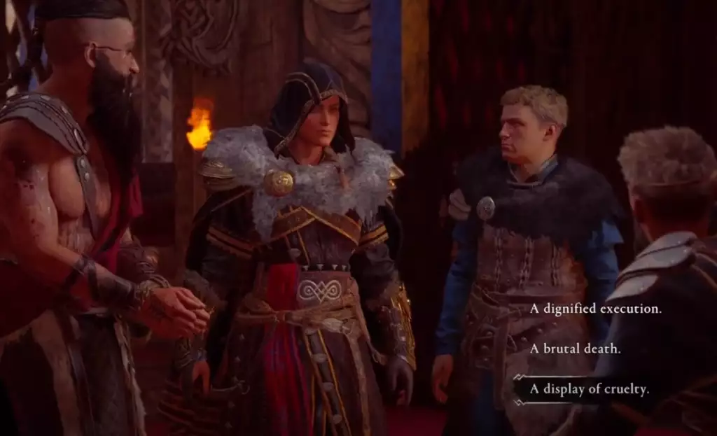 AC Valhalla: Wrath of the Druids: Thorstein's Dignified Execution, Brutal Death ou Display of Cruelty Choice
