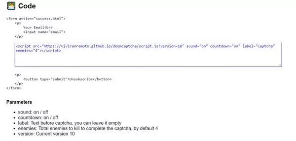 Comment jouer à DOOM Captcha Ajouter au site Web
