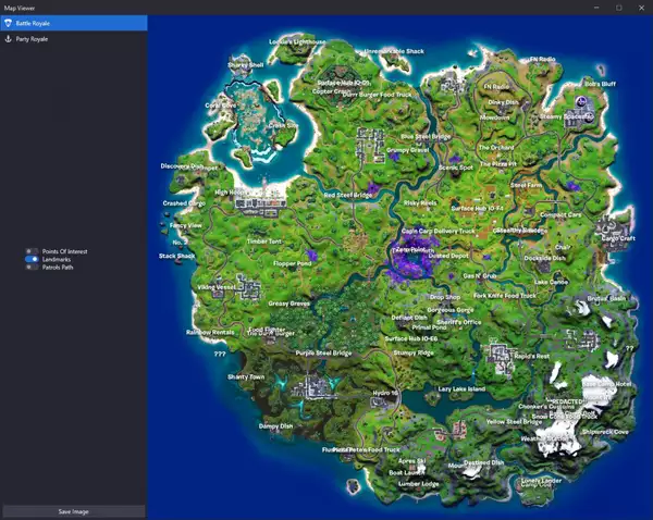 La carte de la saison 7 du chapitre 2 de Fortnite modifie l'emplacement des nouveaux points d'intérêt des points d'intérêt