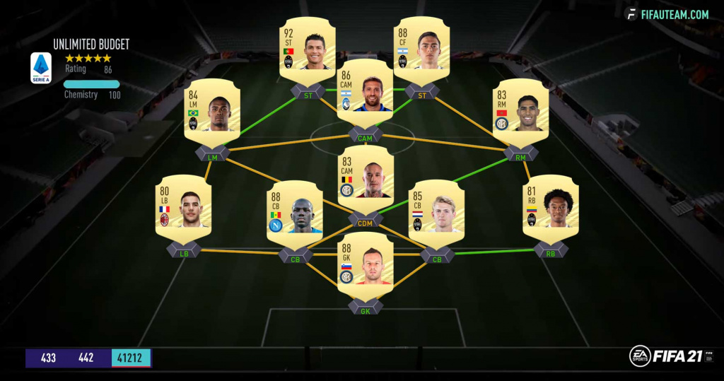 Écran de programmation FIFA 21