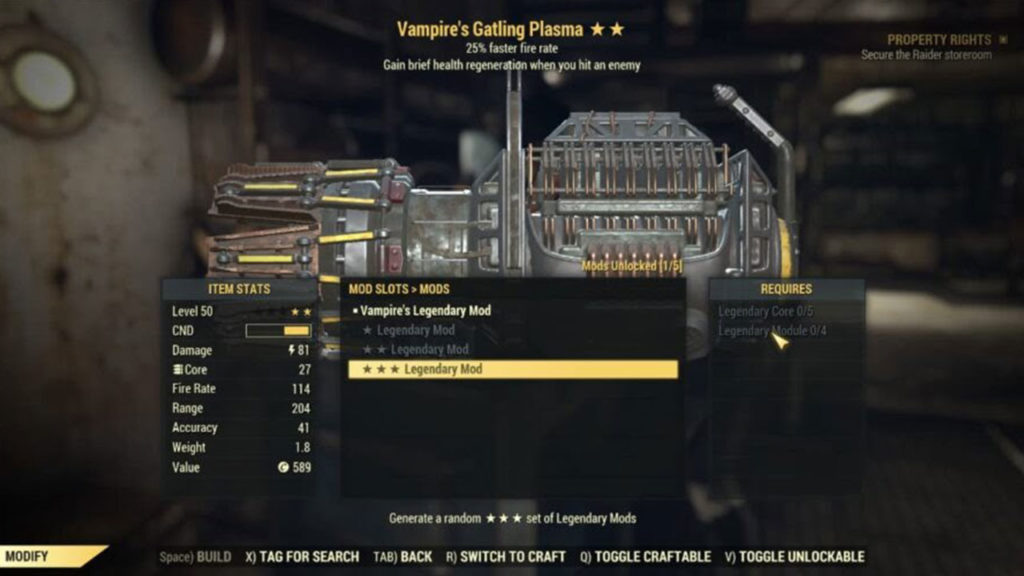 Comment obtenir des noyaux légendaires dans Fallout 76
