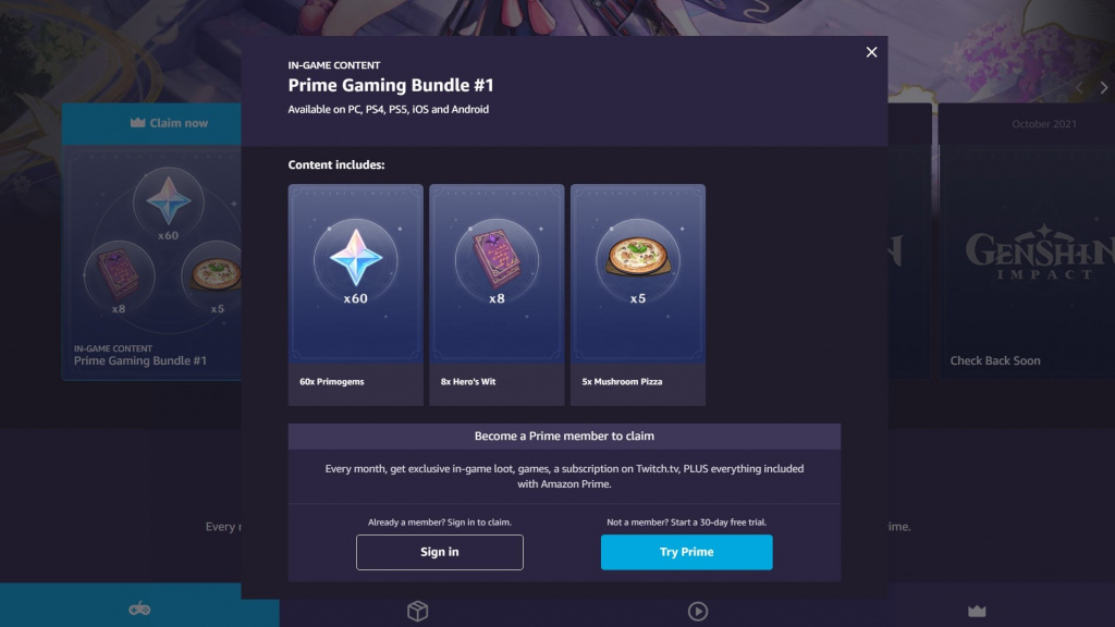 Genshin Impact Prime Gaming Derniers codes d'échange gratuits Primogems Mora Hero's Wit