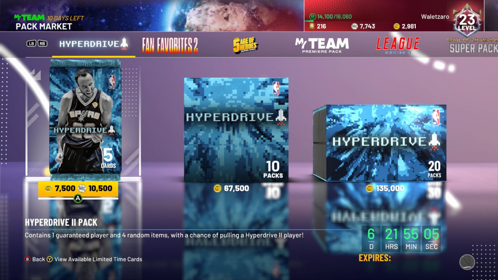 Marché des packs NBA 2K21 Hyperdrive II