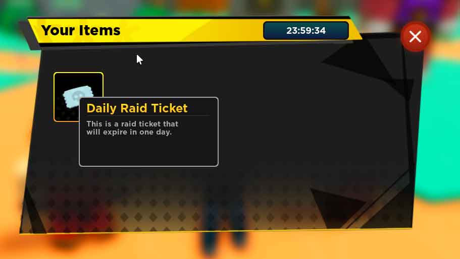 Billet de raid quotidien Anime Fighters