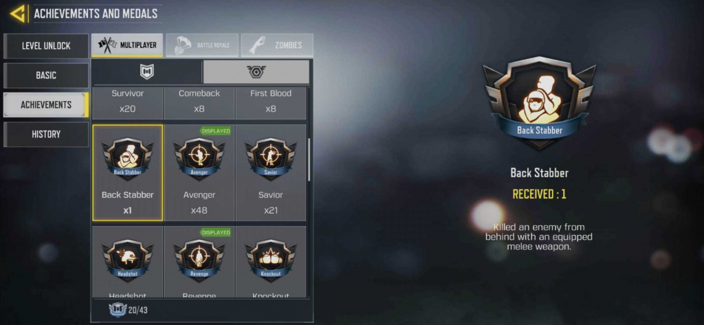 Comment gagner la médaille Backstabber dans COD Mobile