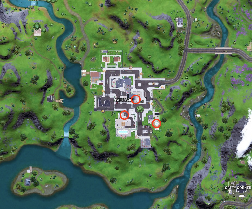 Emplacements détaillés des fleurs de Fortnite Lazy Lake