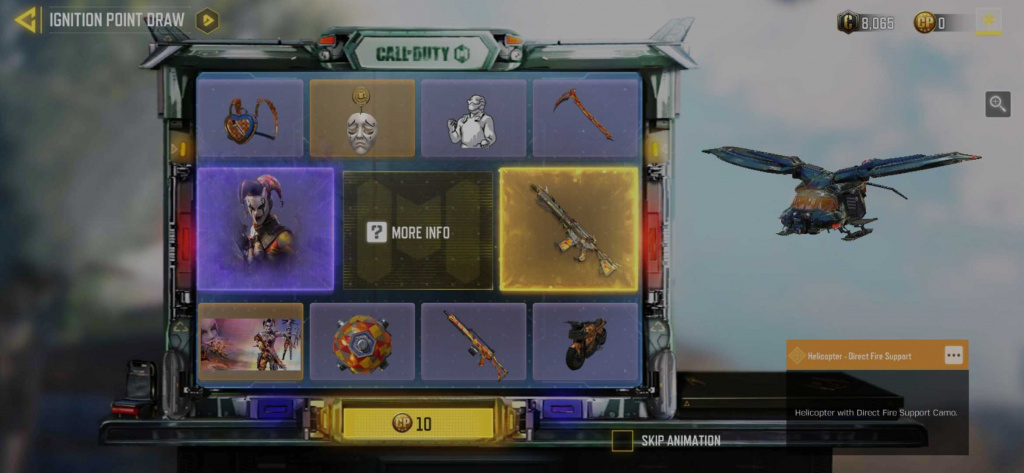 COD Mobile Ignition Point Draw Get Helicopter - Direct Fire Support, Blackjack