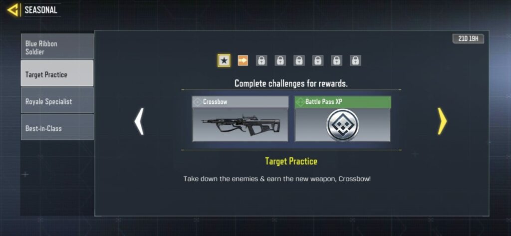 Comment obtenir l'arbalète dans COD Mobile: Target Practice Seasonal Challenge