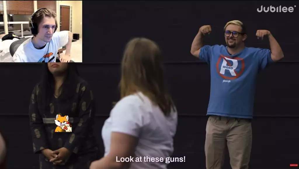 Sean fléchit ses muscles si fort qu'il a tué tout le flux Twitch de xQc. (Photo : Twitch / xQcOW)