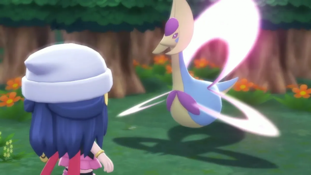 Cresselia est actuellement attrapable dans Pokémon Étincelant Diamant et Scintillante Perle. (Photo : Game Freak)