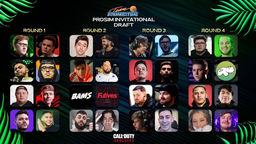 COD Vanguard TST Prosim Invitational comment regarder les joueurs des équipes au format horaire de diffusion.
