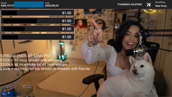 youtube valkyrae valkyrae fan anonyme 200K don valkyrae charité collecte de fonds