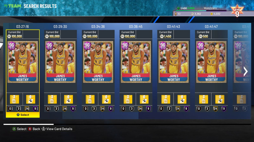 NBA 2K22 NBA75 V Pack Annonces d'enchères James Worthy