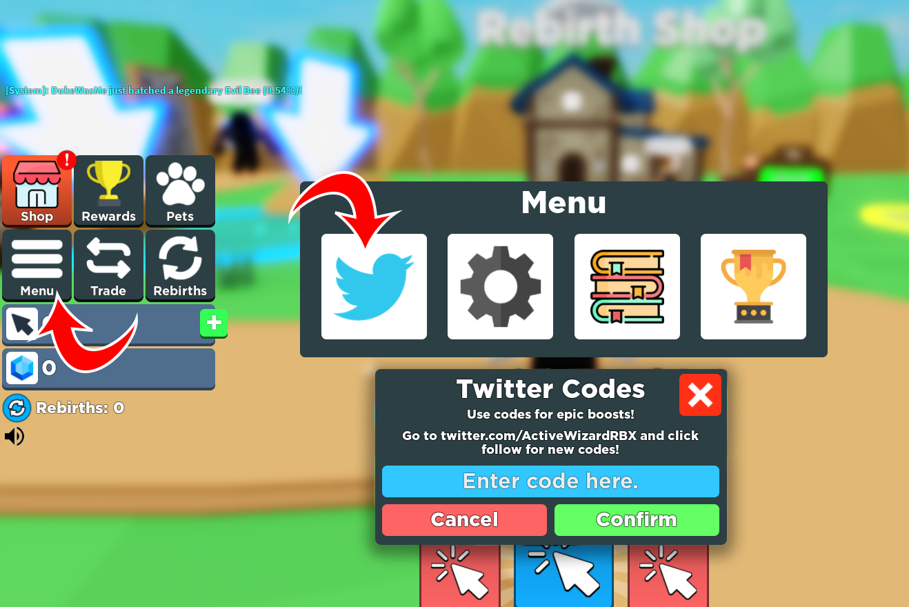 Clicker Simulator Utiliser les codes