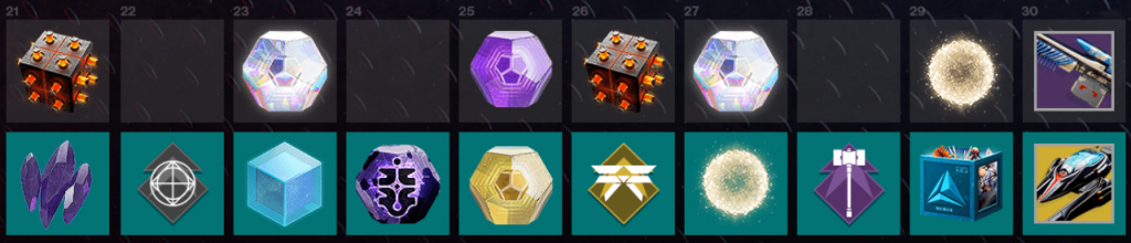 Season of the Risen season pass niveaux 21-30. (Photo : Bungie)
