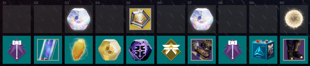 Season of the Risen season pass niveaux 51-60. (Photo : Bungie)