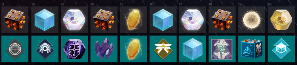 Season of the Risen season pass niveaux 11-20. (Photo : Bungie)