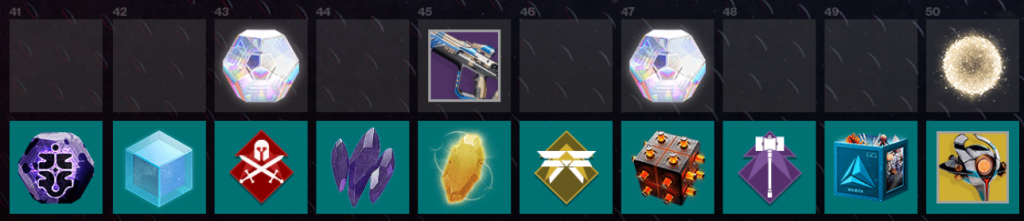 Season of the Risen season pass niveaux 41-50. (Photo : Bungie)