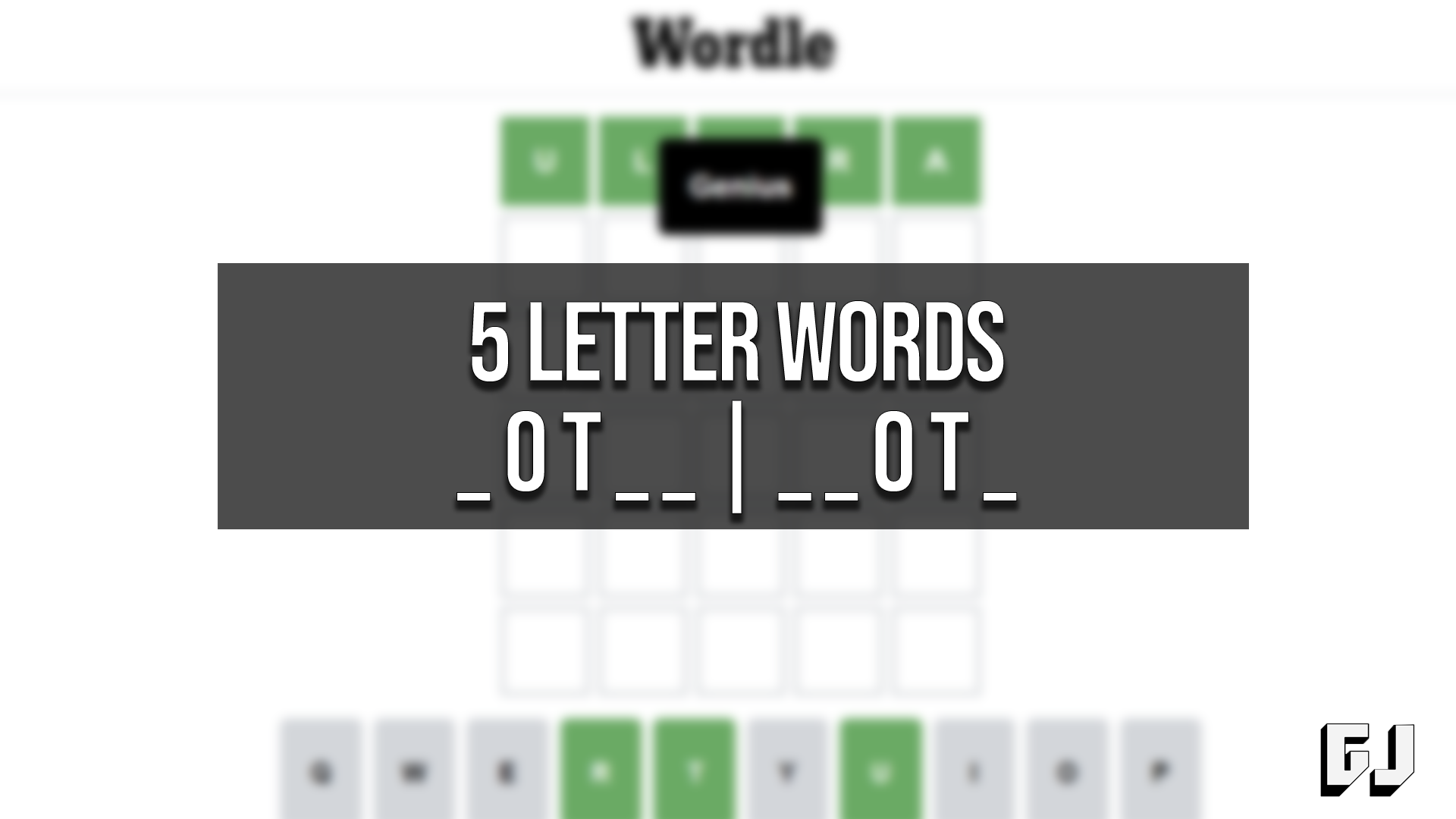 Mots de 5 lettres OT Milieu