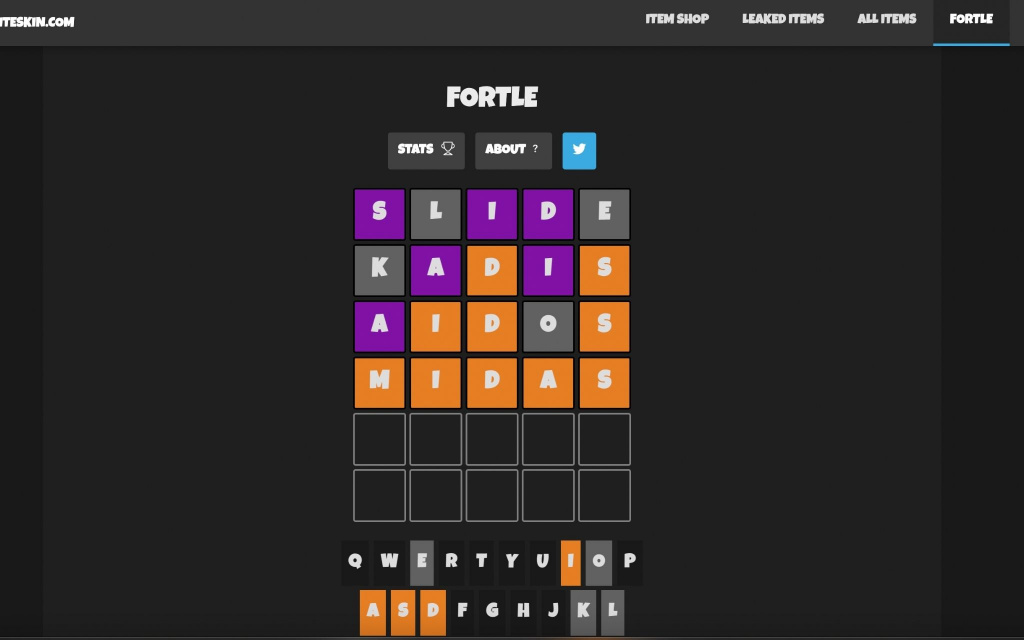fort fortnite wordle solution