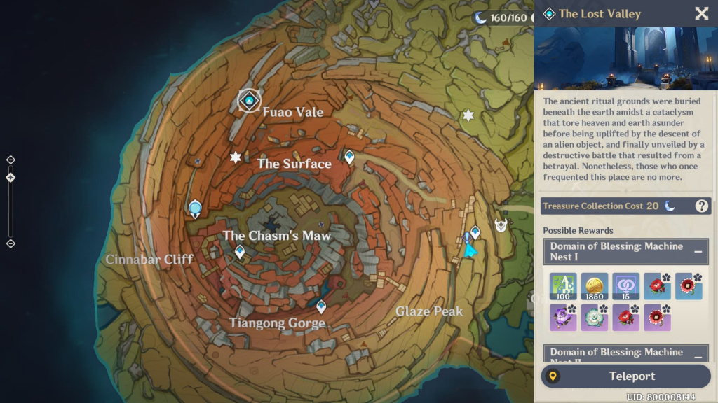 Localisation du domaine The Lost Valley.