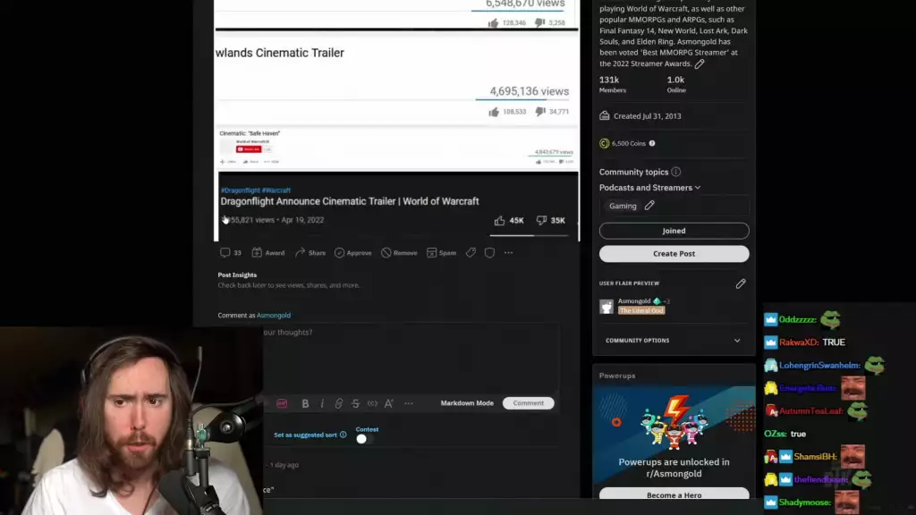 asmongold twitch streamer mmo world of warcraft wow dragonflight expansion dlc moins de battage médiatique explication