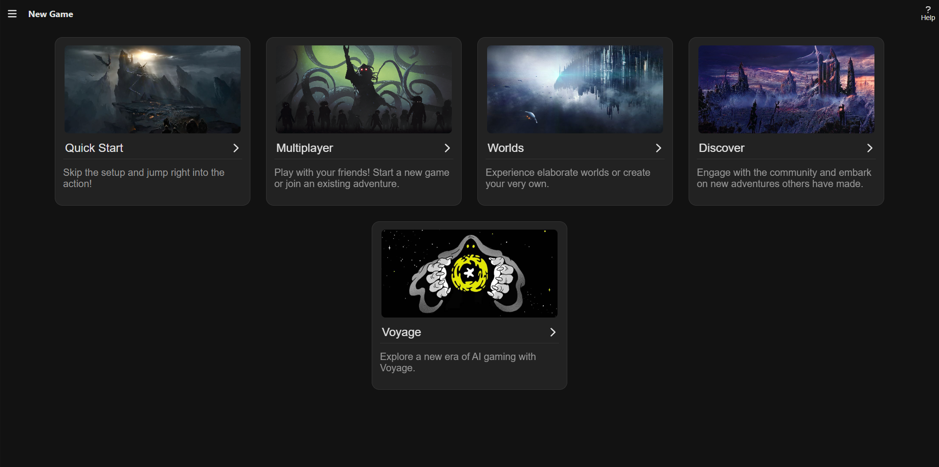 menu multijoueur dans le donjon ai