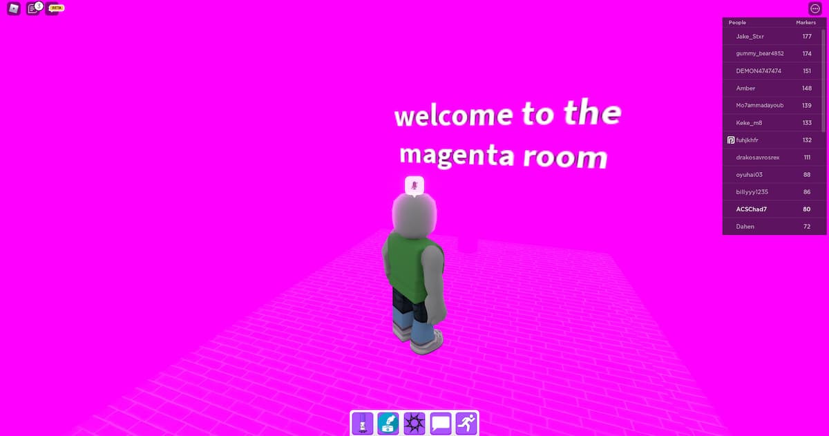 salle magenta dans trouver les marqueurs