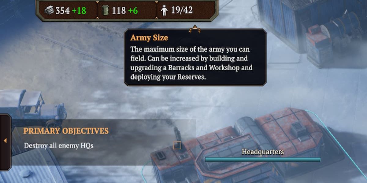 taille de l'armée dans la récolte de fer