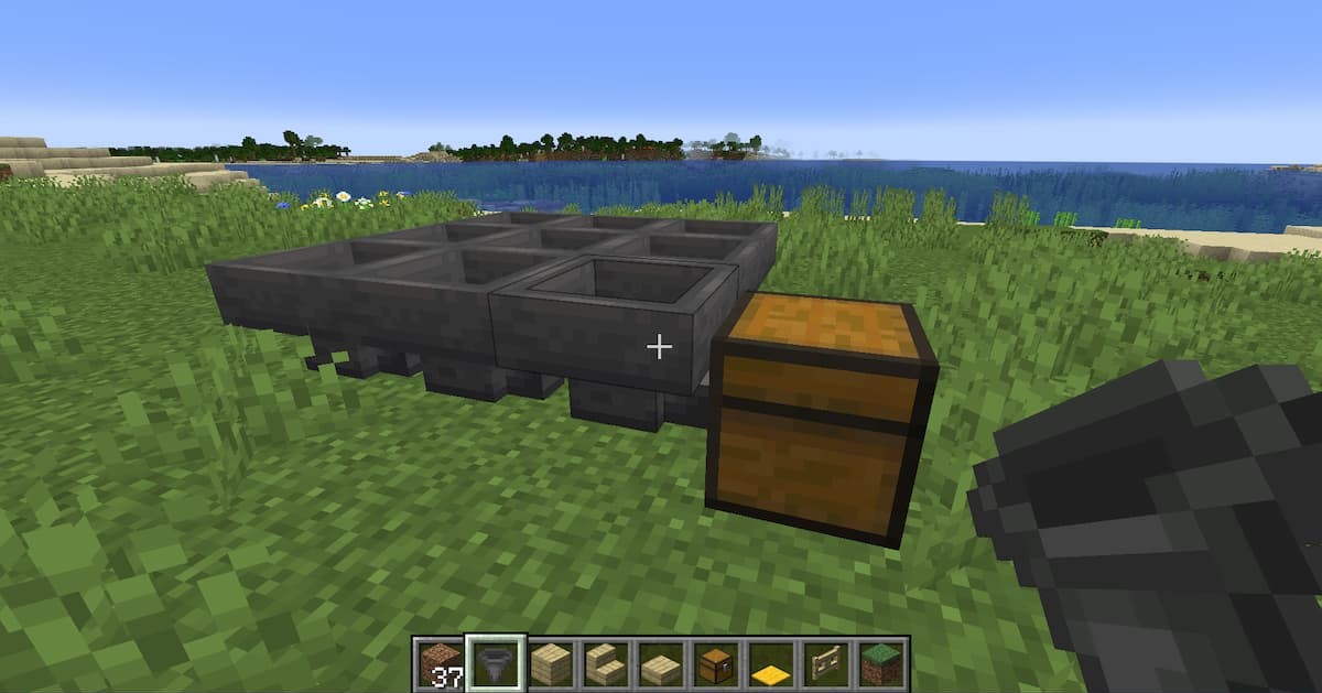 fondations de la ferme d'œufs dans Minecraft