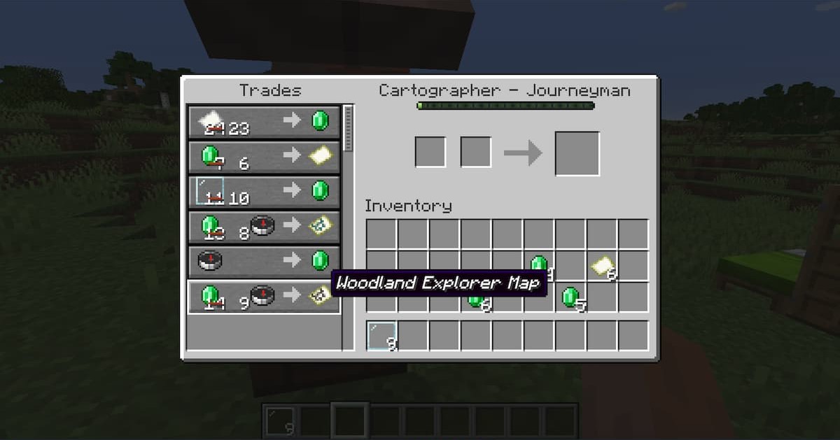 cartographe commerce dans minecraft